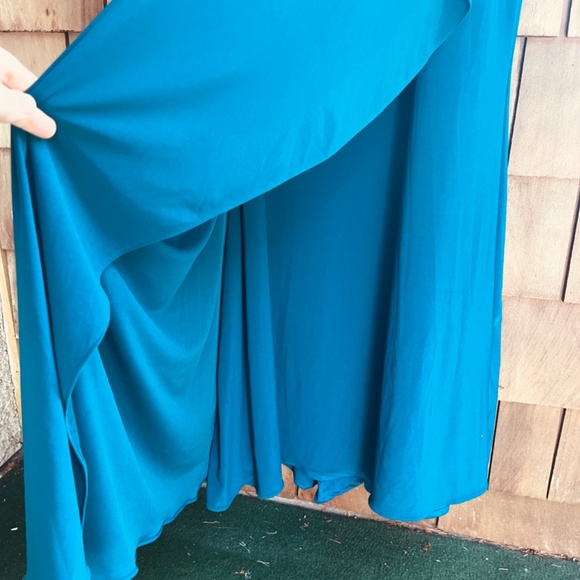 Betsy & Adam Women's “Patricia” Long Jersey Knit Ruffle Sleeveless Dress Size 14 - Picture 13 of 17